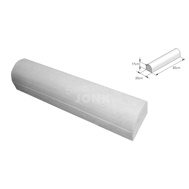 Stootband 20x17x85 cm 2 kanten recht Wit