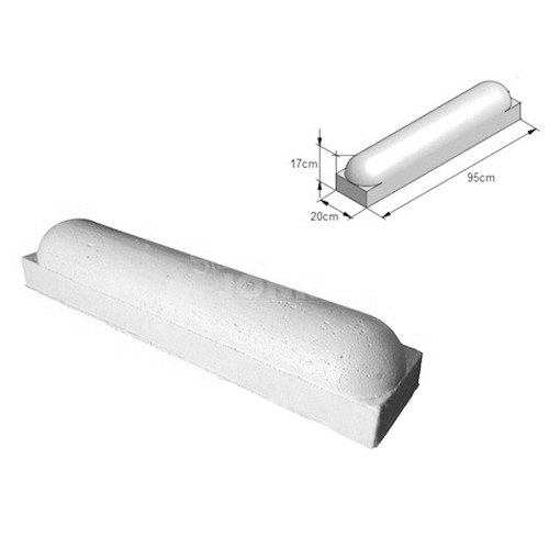 Stootband 20x17x95 cm 2 kanten rond Wit