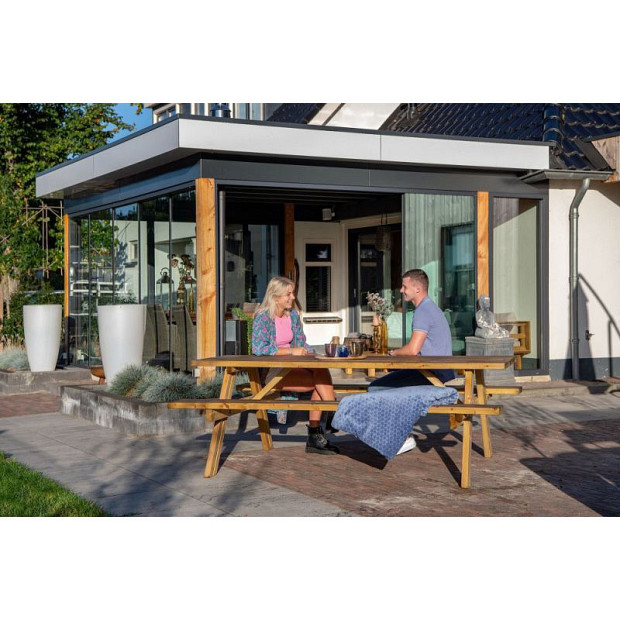 Glazen schuifwandset compleet 6-sporig zwart - inbouwhoogte 238-242 cm deurbreedte 98 cm/max 578 cm